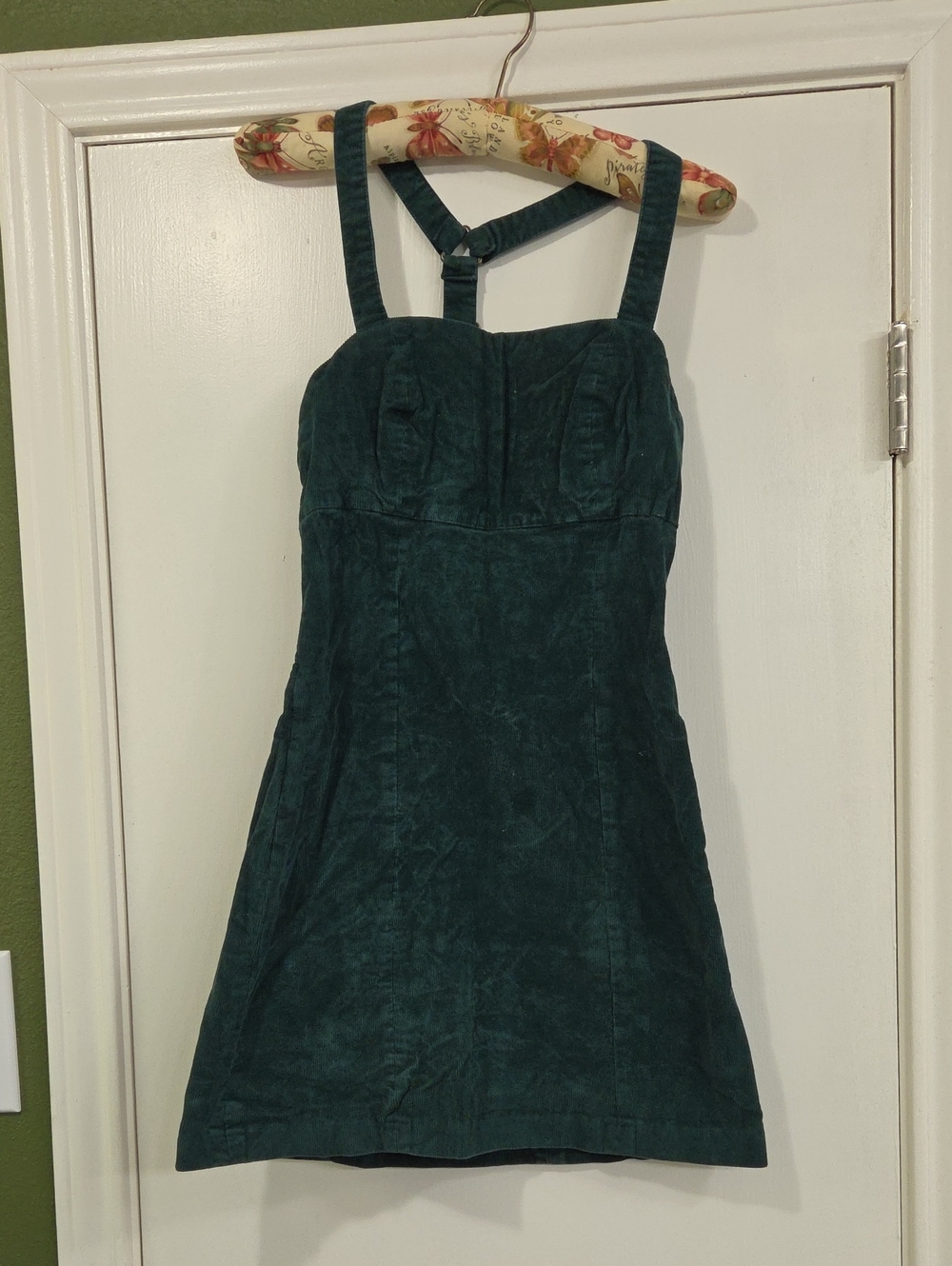Urban Outfitters Dark Green Corduroy Mini Dress